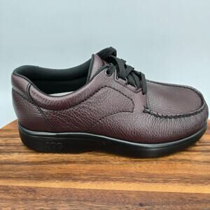 SAS Bout Time Shoes Mens 7.5 Extra Wide Burgundy Leather USA Walking Sneakers